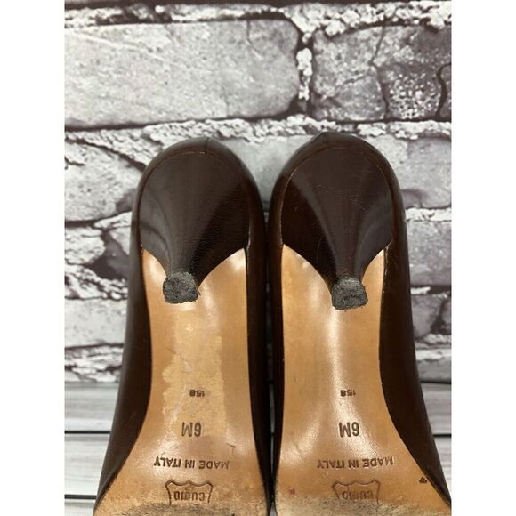 Cities VTG Brown Leather Pointed Toe Dress High Heels Women’s Sz 6M US/36.5EU - Picture 16 of 16